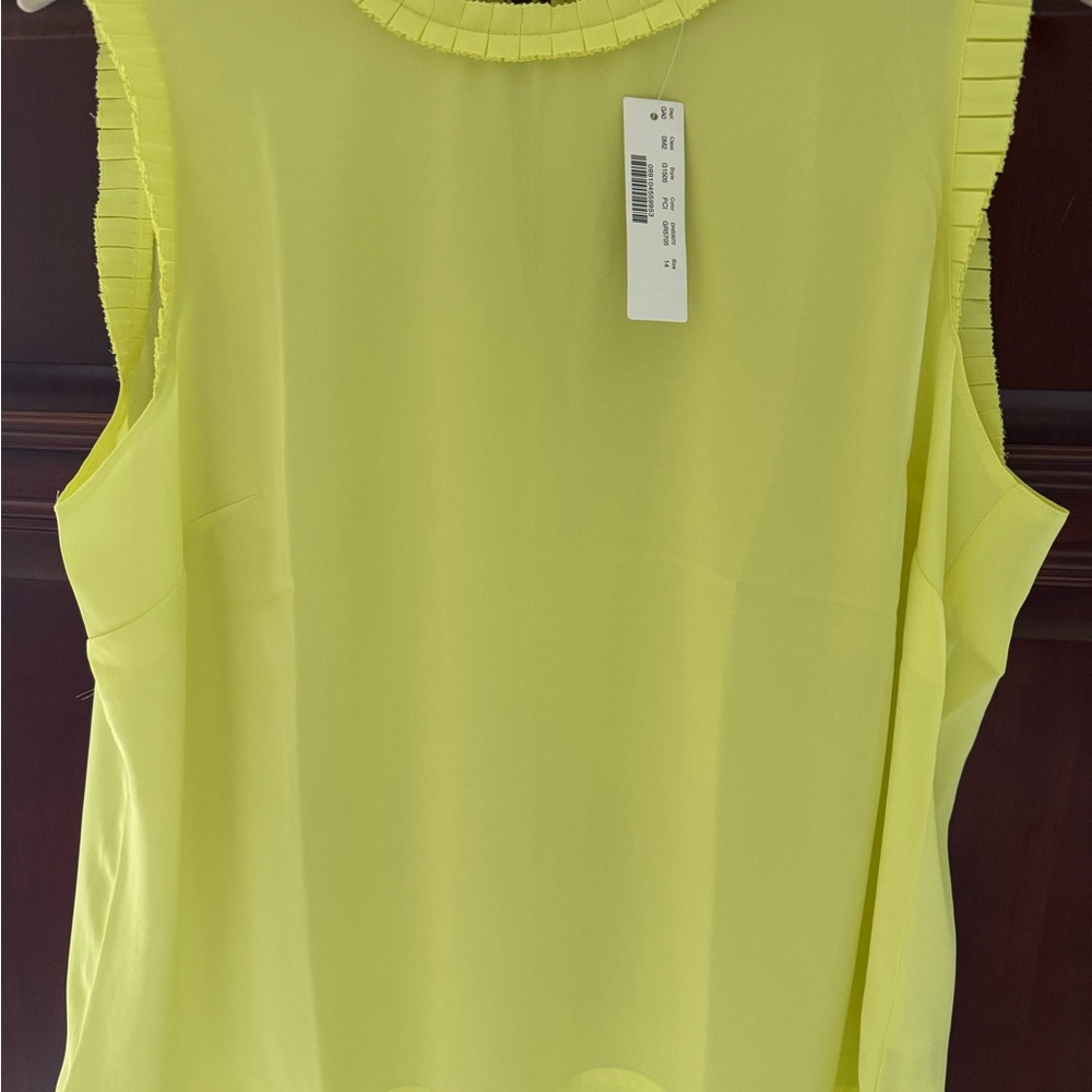 J. Crew Bright Yellow Silk Sleeveless Blouse